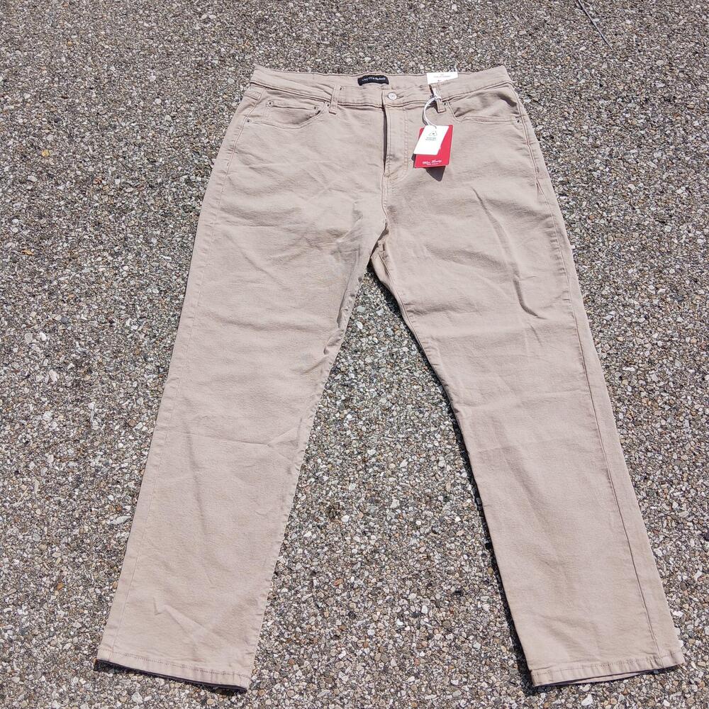 NEW Lucky Brand 410 Athletic Straight Jeans Mens 38x30 Beige Denim Pants Casual